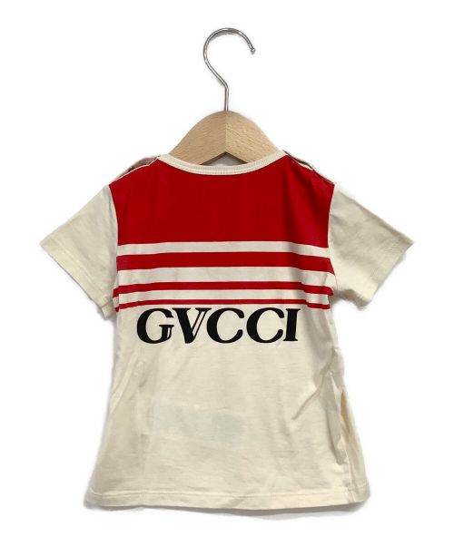 GUCCI（グッチ）GUCCI (グッチ) 半袖カットソー ベージュ×レッド サイズ:18/24ｍの古着・服飾アイテム
