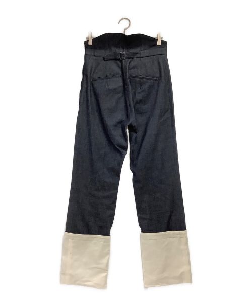 YOHEI OHNO（ヨウヘイオオノ）YOHEI OHNO (ヨウヘイオオノ) ロールアップ ハイウエスト デニムパンツ インディゴ サイズ:38の古着・服飾アイテム