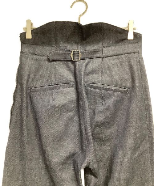 YOHEI OHNO（ヨウヘイオオノ）YOHEI OHNO (ヨウヘイオオノ) ロールアップ ハイウエスト デニムパンツ インディゴ サイズ:38の古着・服飾アイテム