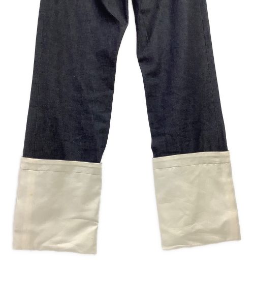 YOHEI OHNO（ヨウヘイオオノ）YOHEI OHNO (ヨウヘイオオノ) ロールアップ ハイウエスト デニムパンツ インディゴ サイズ:38の古着・服飾アイテム