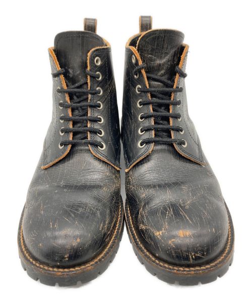 COMME des GARCONS（コムデギャルソン）COMME des GARCONS (コムデギャルソン) ダメージ加工 7アイレット レザーブーツ ブラック サイズ:25　1/2の古着・服飾アイテム