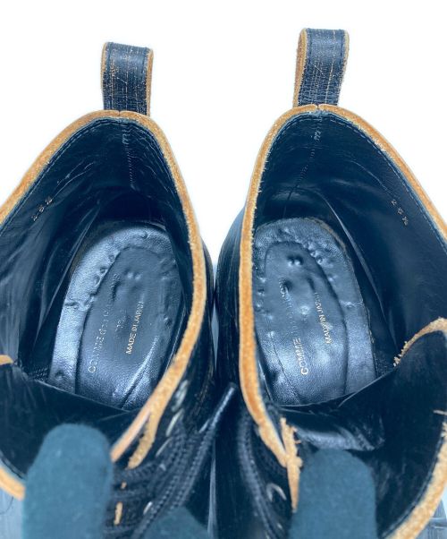 COMME des GARCONS（コムデギャルソン）COMME des GARCONS (コムデギャルソン) ダメージ加工 7アイレット レザーブーツ ブラック サイズ:25　1/2の古着・服飾アイテム