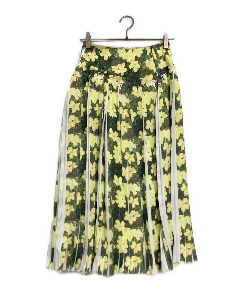 3.1 phillip lim（スリーワンフィリップリム）3.1 phillip lim (スリーワンフィリップリム) フラワー柄プリーツスカート イエロー サイズ:00の古着・服飾アイテム