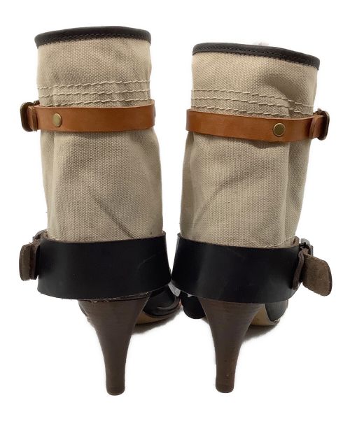 Chloe（クロエ）Chloe (クロエ) キャンバスブーツサンダル ブラック×ベージュ サイズ:35の古着・服飾アイテム