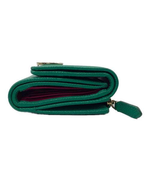 BVLGARI（ブルガリ）BVLGARI (ブルガリ) 3つ折り財布 グリーンの古着・服飾アイテム