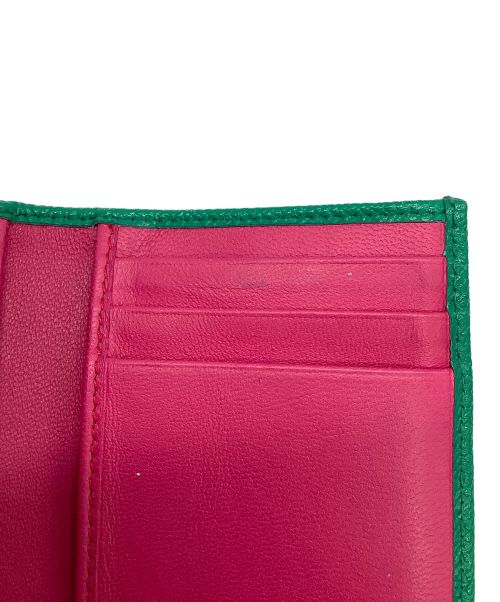 BVLGARI（ブルガリ）BVLGARI (ブルガリ) 3つ折り財布 グリーンの古着・服飾アイテム