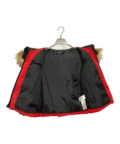 DSQUARED2（ディースクエアード）DSQUARED2 (ディースクエアード) 中綿ジャケット レッド×ブラック サイズ:8Yの古着・服飾アイテム