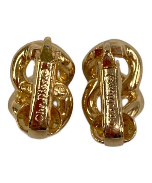 Christian Dior（クリスチャン ディオール）Christian Dior (クリスチャン ディオール) ライトストーンイヤリング ブラックの古着・服飾アイテム