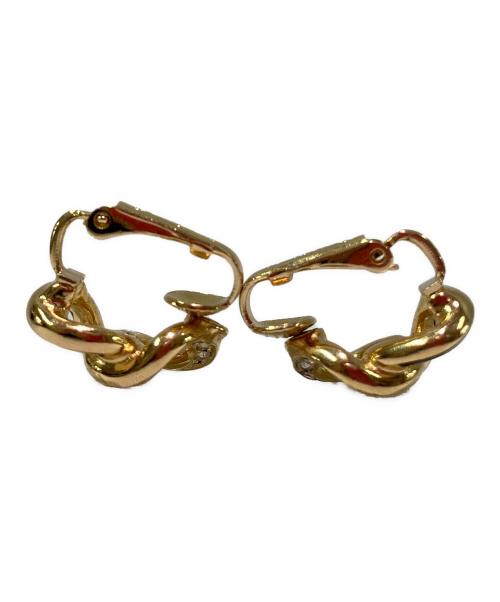 Christian Dior（クリスチャン ディオール）Christian Dior (クリスチャン ディオール) ライトストーンイヤリング ブラックの古着・服飾アイテム