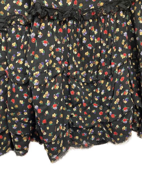 tricot COMME des GARCONS（トリココムデギャルソン）tricot COMME des GARCONS (トリココムデギャルソン) 花柄巻きスカート ブラック サイズ:Ｍの古着・服飾アイテム