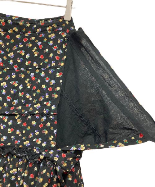 tricot COMME des GARCONS（トリココムデギャルソン）tricot COMME des GARCONS (トリココムデギャルソン) 花柄巻きスカート ブラック サイズ:Ｍの古着・服飾アイテム