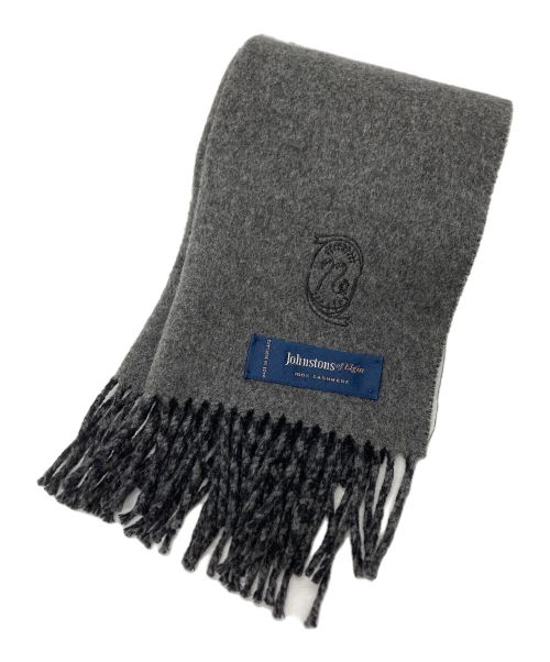JOHNSTONS（ジョンストンズ）JOHNSTONS (ジョンストンズ) マフラー グレー×ネイビーの古着・服飾アイテム
