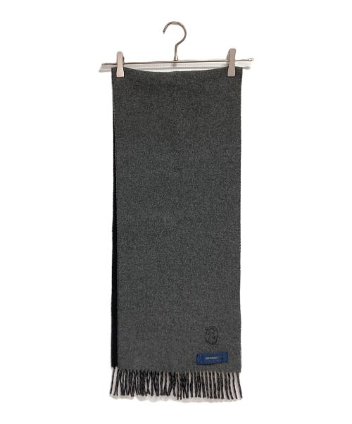 JOHNSTONS（ジョンストンズ）JOHNSTONS (ジョンストンズ) マフラー グレー×ネイビーの古着・服飾アイテム