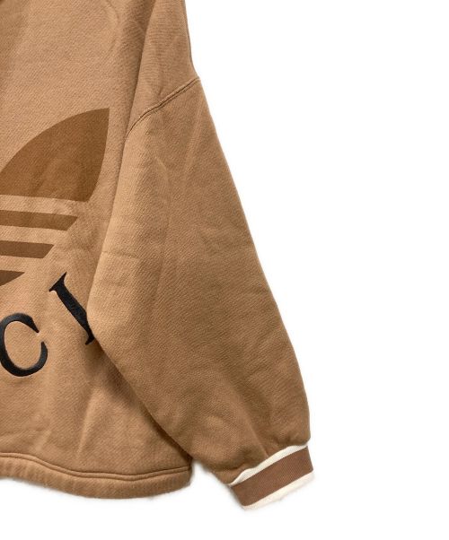 GUCCI（グッチ）GUCCI (グッチ) adidas (アディダス) アディダスロゴ コットンジャージー スウェット カーキ サイズ:Sの古着・服飾アイテム