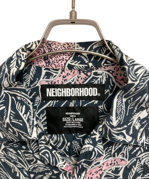 NEIGHBORHOOD（ネイバーフッド）NEIGHBORHOOD (ネイバーフッド) パンサー アロハシャツ ネイビー×ピンク サイズ:LARGEの古着・服飾アイテム