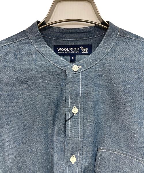 WOOLRICH（ウールリッチ）WOOLRICH (ウールリッチ) バンドカラーシャツ ブルー サイズ:S 未使用品の古着・服飾アイテム