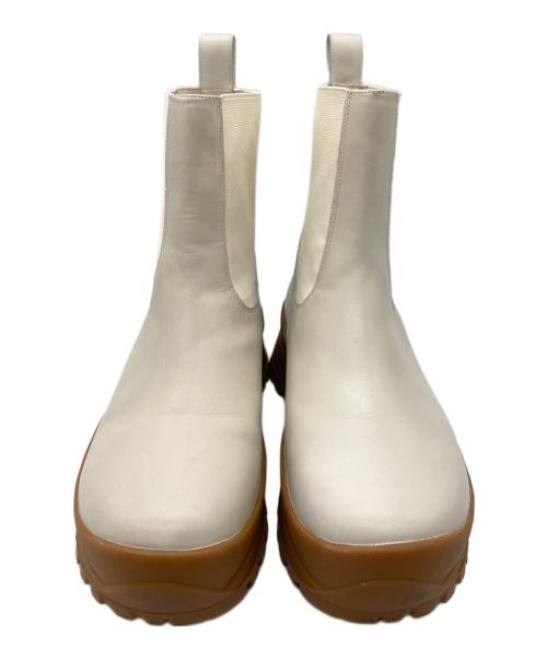 nouer（ヌエール）nouer (ヌエール) サイドゴアショートブーツ アイボリー サイズ:38の古着・服飾アイテム