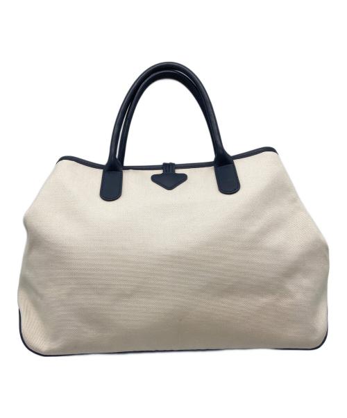 LONGCHAMP（ロンシャン）LONGCHAMP (ロンシャン) ロゾ トートバッグ ホワイト×ブルーの古着・服飾アイテム