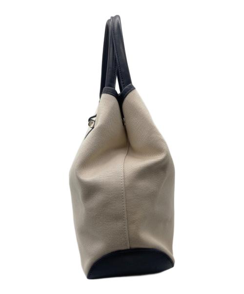 LONGCHAMP（ロンシャン）LONGCHAMP (ロンシャン) ロゾ トートバッグ ホワイト×ブルーの古着・服飾アイテム