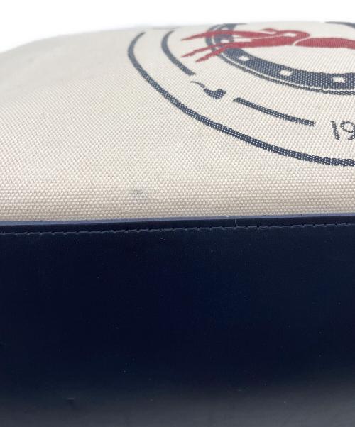 LONGCHAMP（ロンシャン）LONGCHAMP (ロンシャン) ロゾ トートバッグ ホワイト×ブルーの古着・服飾アイテム