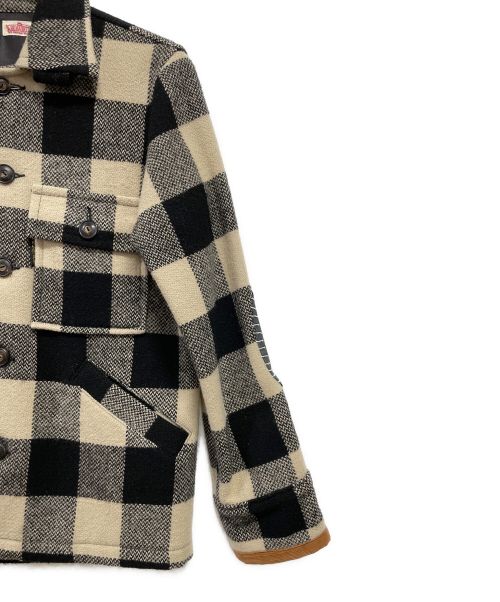 HOLLYWOOD RANCH MARKET（ハリウッドランチマーケッド）HOLLYWOOD RANCH MARKET (ハリウッドランチマーケッド) エルボーパッチ ボックスチェック ジャケット ブラック×ベージュ サイズ:Mの古着・服飾アイテム