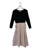 Aquweiser-richeアクワイザー・リッシェ）の古着「サイドレースアップニットワンピース」｜ピンク×ブラック