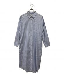 MACKINTOSH LONDON（マッキントッシュ ロンドン）の古着「ストライプシャツワンピース」｜スカイブルー
