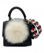 les petits joueursレプティジュール）の古着「レザーショルダーバッグ」｜ブラック