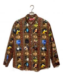 SUPREME（シュプリーム）の古着「23AW HARDCORE PLINTED CORDUROY SHIRT／コーデュロイシャツ」｜オレンジ