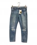 TAVERNITI SO JEANSタバニティーソージーンズ）の古着「ダメージ加工デニムパンツ」｜スカイブルー