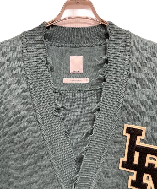 Liberaiders（リベレイダース）Liberaiders (リベレイダース) DAMAGED LETTERD CARDIGAN グリーン サイズ:Lの古着・服飾アイテム