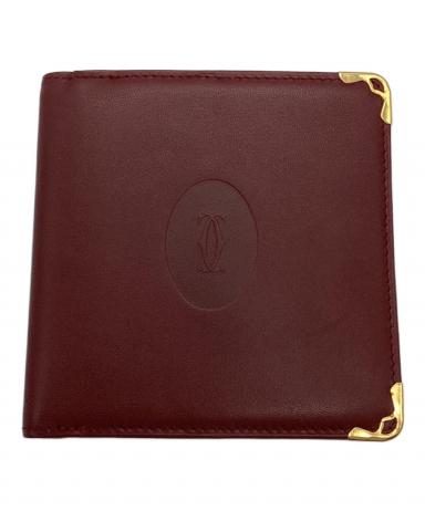 Cartier 二つ折り 中古・古着通販】Cartier (カルティエ) 2つ折り財布 レッド｜ブランド