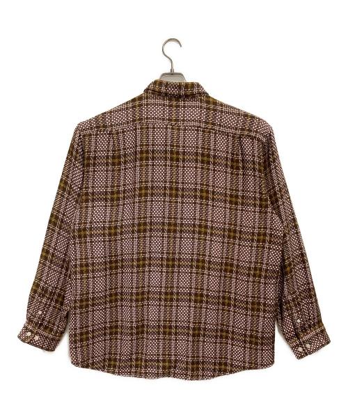 SUPREME（シュプリーム）Supreme (シュプリーム) Basket Weave Plaid Shirt/バスケット ウェーブ プレイド シャツ ブラウン×ピンク サイズ:XLの古着・服飾アイテム