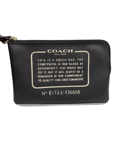COACH（コーチ）COACH (コーチ) シグネチャー ポーチ付きトートバッグ ブラウン×ブラックの古着・服飾アイテム