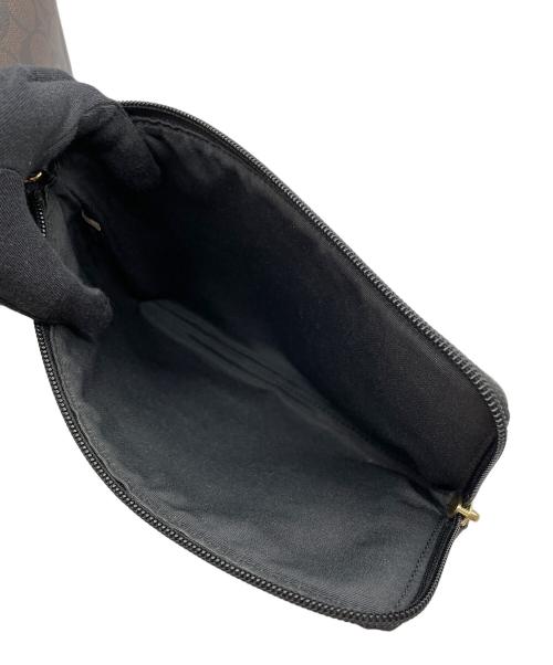 COACH（コーチ）COACH (コーチ) シグネチャー ポーチ付きトートバッグ ブラウン×ブラックの古着・服飾アイテム