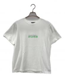 acanthus×muta（アカンサス×ムータ）の古着「ACANTHUS × muta MARINE Fire Logo Tee」｜ホワイト×グリーン