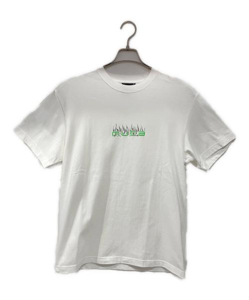 acanthus（アカンサス）acanthus (アカンサス) muta (ムータ) ACANTHUS × muta MARINE Fire Logo Tee ホワイト×グリーン サイズ:SIZE 6の古着・服飾アイテム