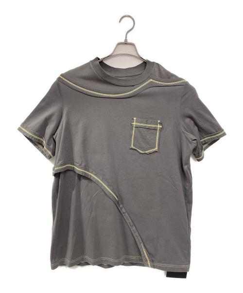 YUKI HASHIMOTO（ユウキハシモト）YUKI HASHIMOTO (ユウキハシモト) CONTRAST LAYERED T-SHIRT グレー サイズ:M 未使用品の古着・服飾アイテム