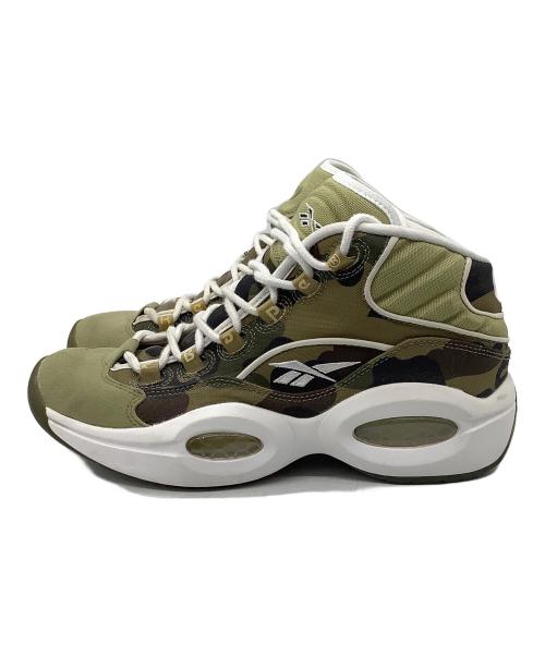 REEBOK（リーボック）REEBOK (リーボック) A BATHING APE (ア ベイシング エイプ) ミタスニーカーズ QUESTION MID BAPE グリーン サイズ:26の古着・服飾アイテム