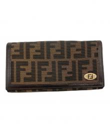 FENDI（フェンディ）の古着「ズッカ 2つ折り財布」｜ブラウン