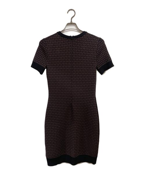MICHAEL KORS（マイケル・コース）MICHAEL KORS (マイケルコース) 半袖ニットワンピース ブラウン×ブラック サイズ:S 未使用品の古着・服飾アイテム