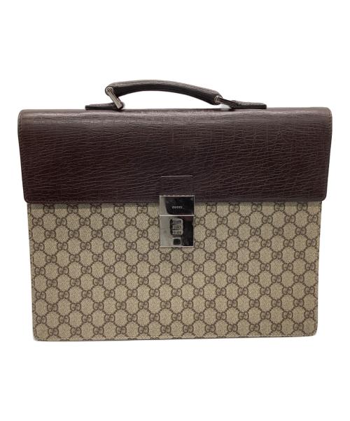 GUCCI（グッチ）GUCCI (グッチ) GG ビジネスバッグ ブラウンの古着・服飾アイテム