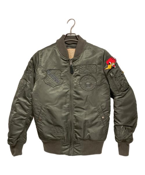 ALPHA（アルファ）ALPHA (アルファ) MA-1ジャケット グリーン サイズ:MEDIUMの古着・服飾アイテム