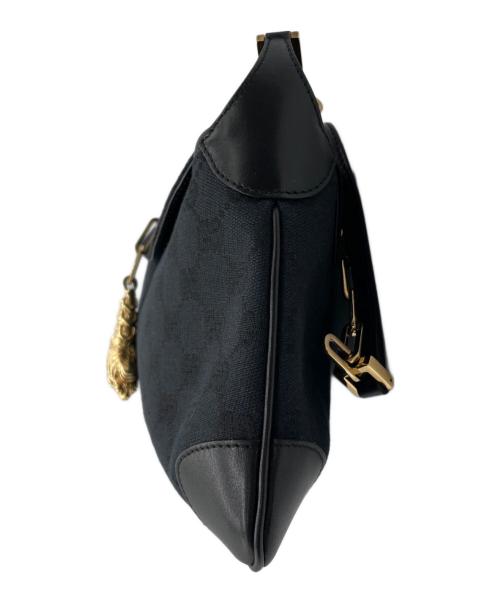 GUCCI（グッチ）GUCCI (グッチ) タイガーヘッド ワンショルダーバッグ ネイビー×ブラックの古着・服飾アイテム