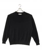 Graphpaperグラフペーパー）の古着「Suvin High Gauge L/S Crew Neck Knit」｜ブラック