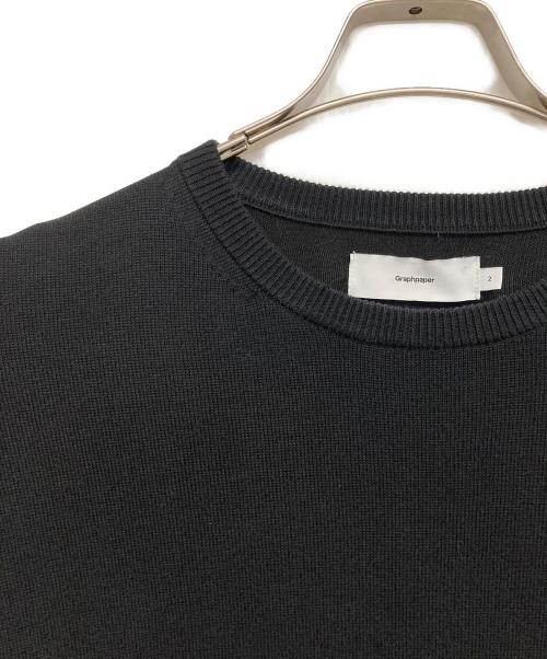 Graphpaper（グラフペーパー）Graphpaper (グラフペーパー) Suvin High Gauge L/S Crew Neck Knit ブラック サイズ:2の古着・服飾アイテム