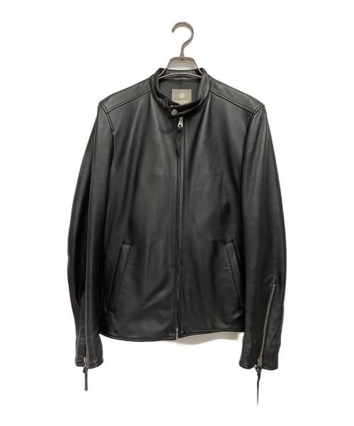 nano・universe（ナノ・ユニバース）nano・universe (ナノ・ユニバース) レザージャケット ブラック サイズ:Mの古着・服飾アイテム