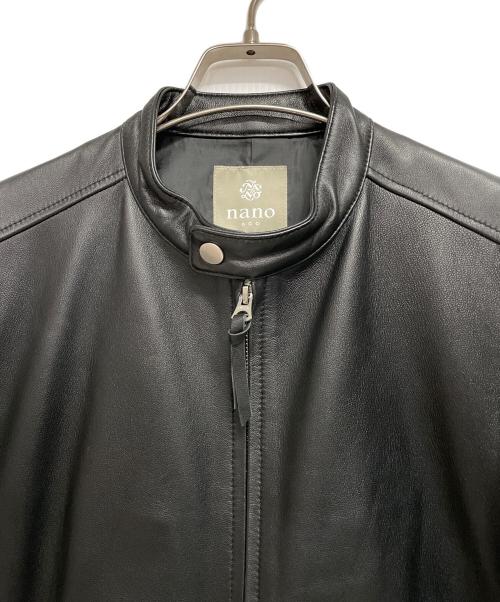 nano・universe（ナノ・ユニバース）nano・universe (ナノ・ユニバース) レザージャケット ブラック サイズ:Mの古着・服飾アイテム