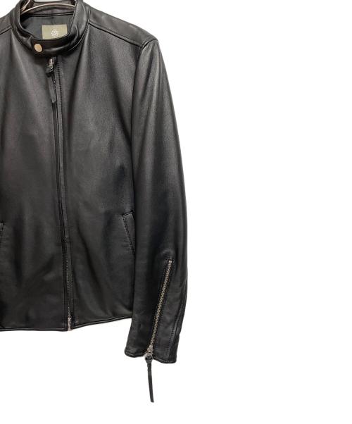 nano・universe（ナノ・ユニバース）nano・universe (ナノ・ユニバース) レザージャケット ブラック サイズ:Mの古着・服飾アイテム