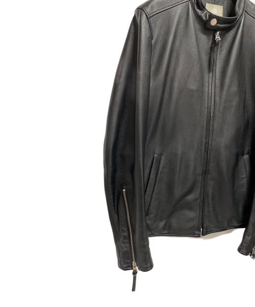 nano・universe（ナノ・ユニバース）nano・universe (ナノ・ユニバース) レザージャケット ブラック サイズ:Mの古着・服飾アイテム